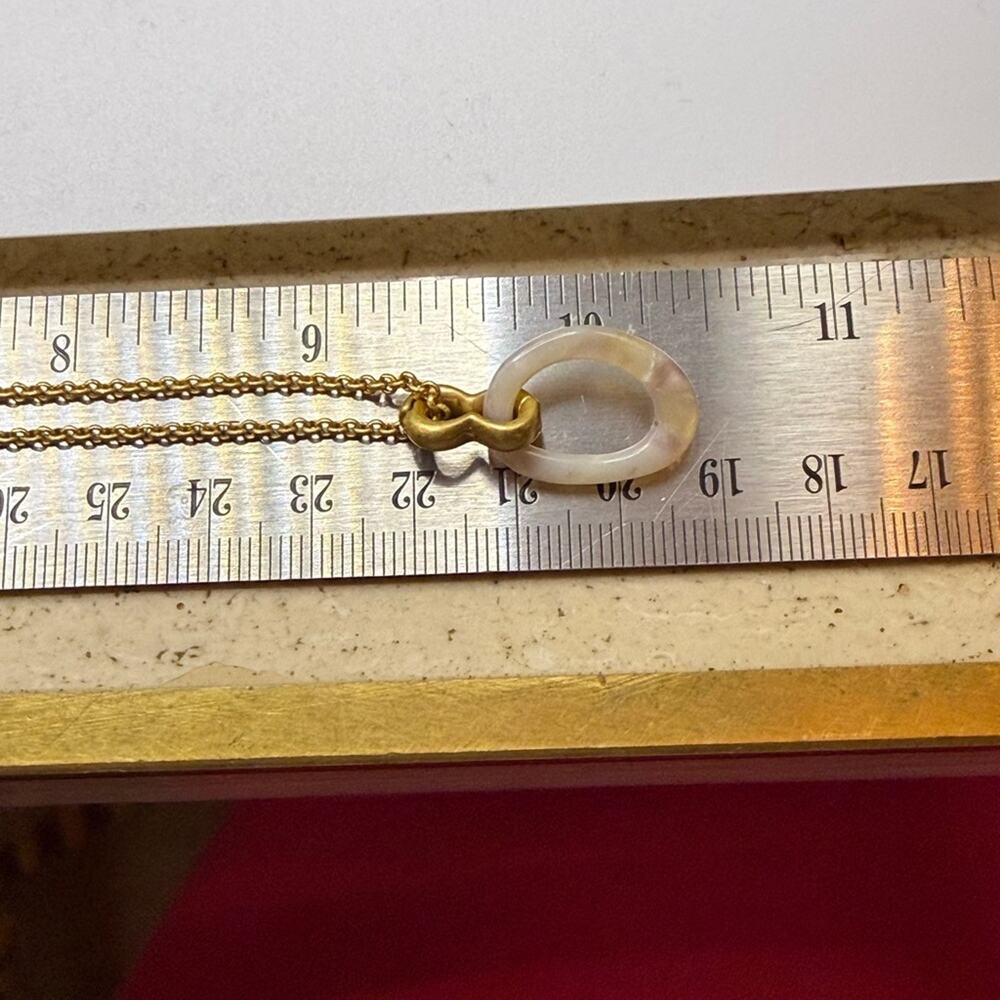 Madewell Gold Tone Natural Colored Oval Pendant Necklace - Picture 5 of 6